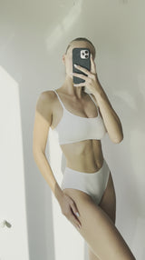 High Waist Full Brief- Coconut milk