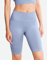 High Waist Bike Shorts - Rainy Blue