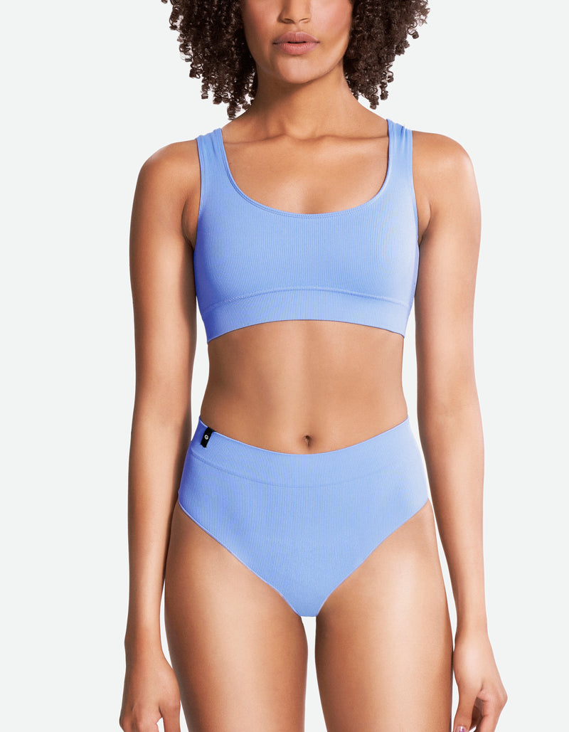 Mid Waist Thong - Bel Air Blue