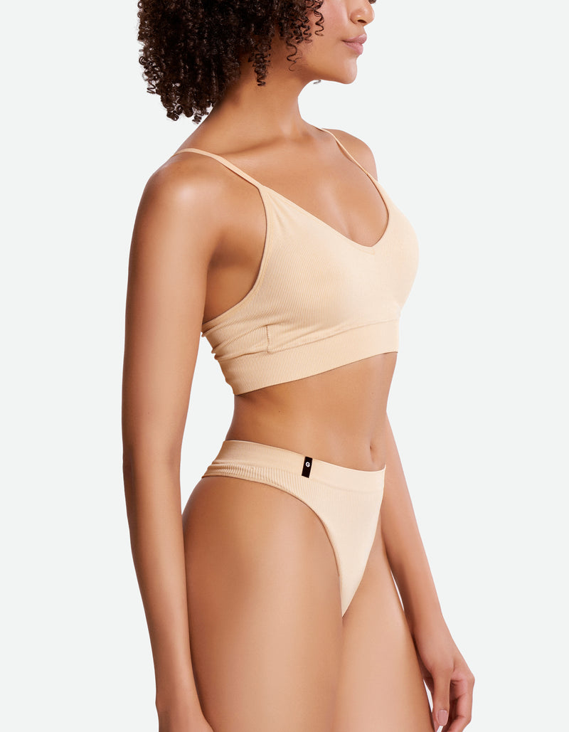 Low Waist Thong - Wheat