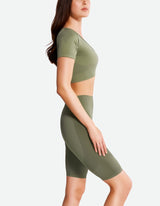 Seamless High Waist Shorts - Hunter Green