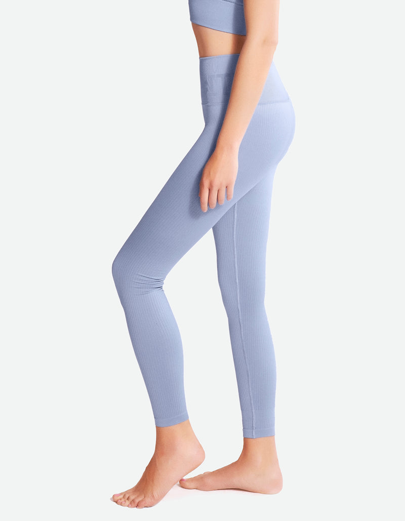 High Waist Tights - Rainy Blue