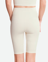 High Waist Bike Shorts - Whisper White