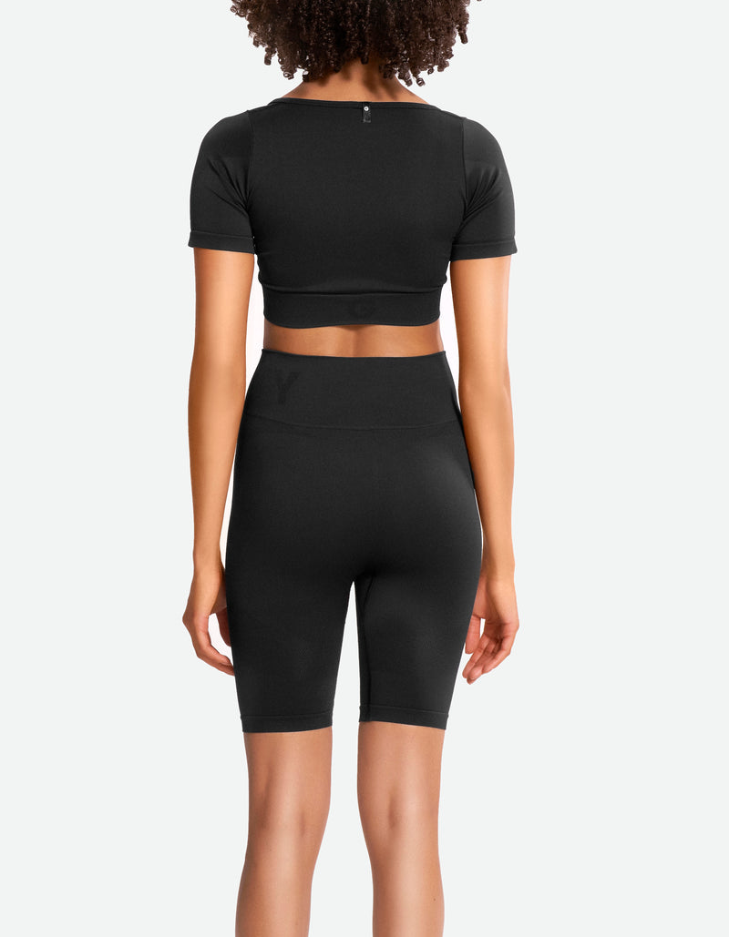 Seamless High Waist Shorts - Black Beauty