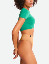 High Waist Fit Seamless Thong - Indian Tan