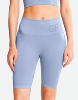 High Waist Bike Shorts - Rainy Blue