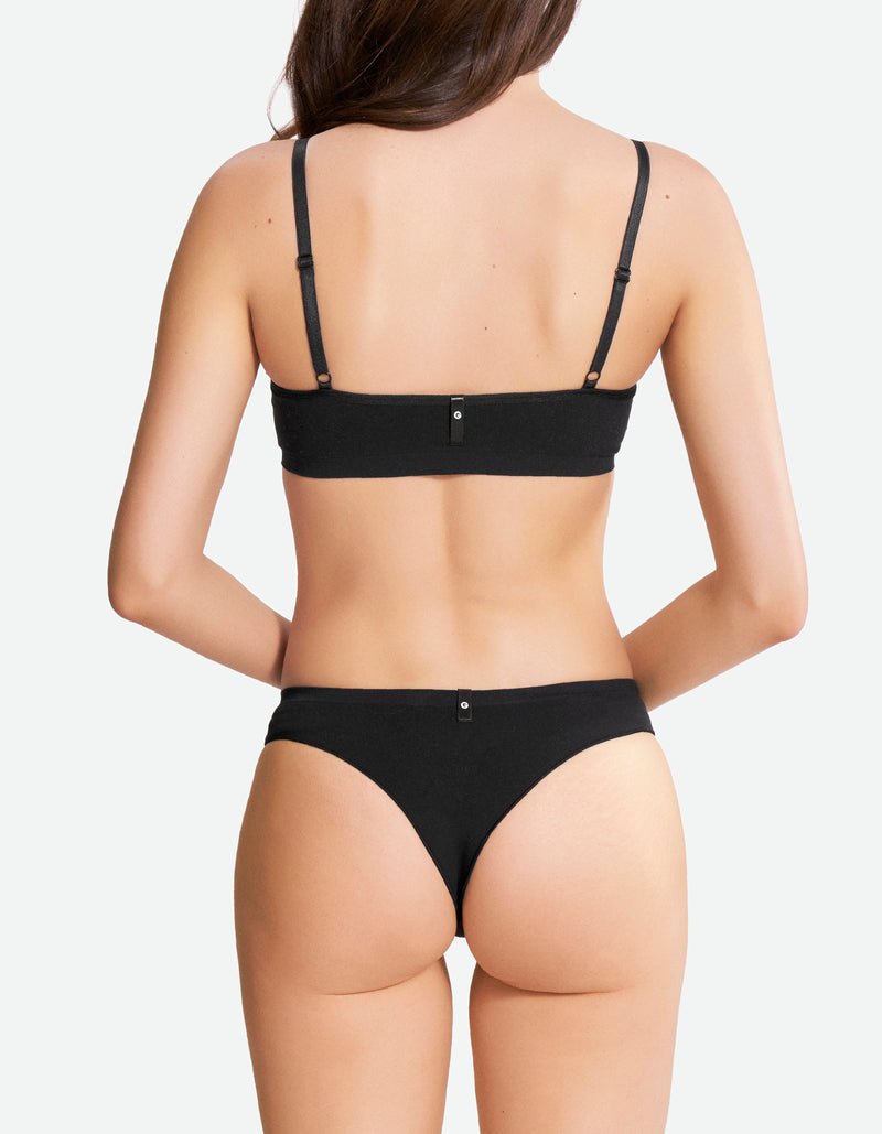 Low Waist Cheeky Thong - Black Beauty