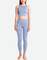 High Waist Tights - Rainy Blue