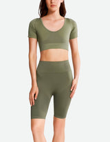 Seamless High Waist Shorts - Hunter Green