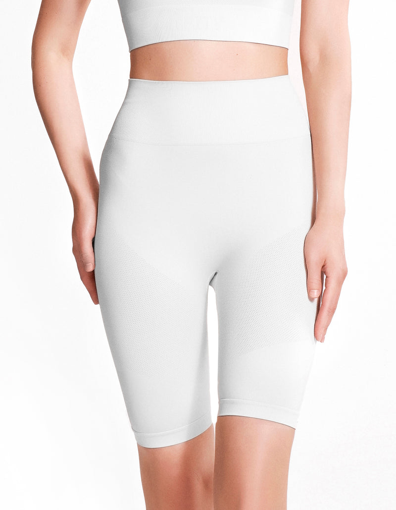 Seamless High Waist Shorts White Sand - Main Image