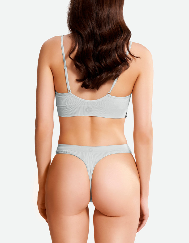 Low Waist Thong - Pearl Blue