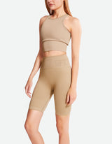 High Waist Bike Shorts - Brown Sugar