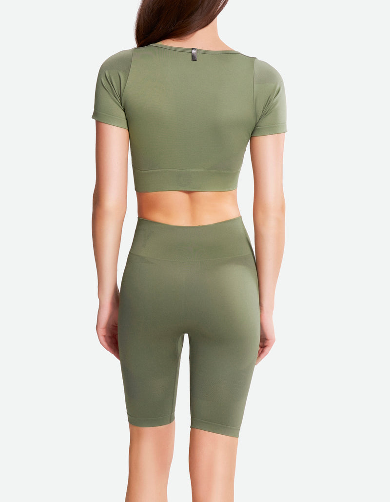 Seamless High Waist Shorts - Hunter Green