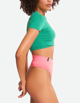 High Waist Fit Seamless Thong - Strawberry Pink