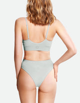 Mid Waist Cheeky - Pearl Blue