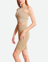 High Waist Bike Shorts - Brown Sugar