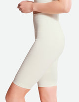 High Waist Bike Shorts - Whisper White