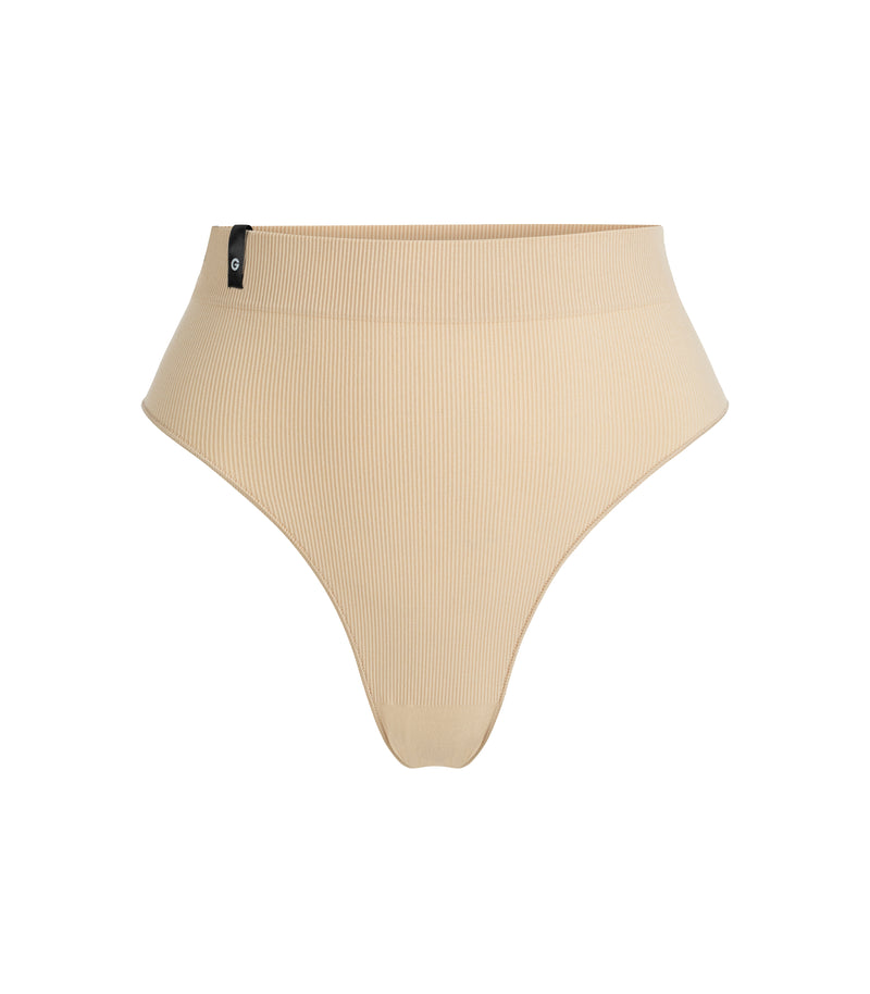 Mid Waist Thong - Wheat