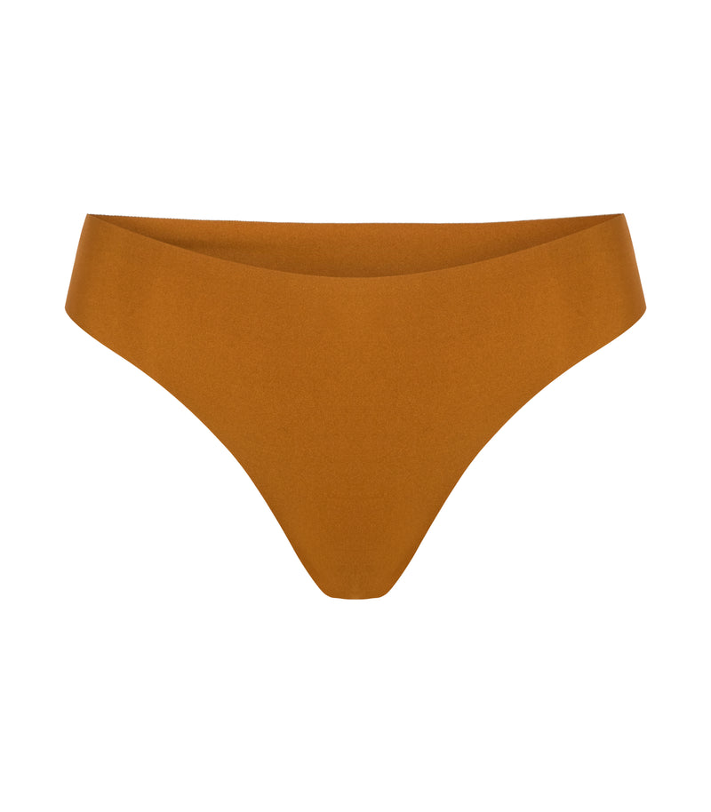 Low Waist Cheeky Thong- Roasted Pecan