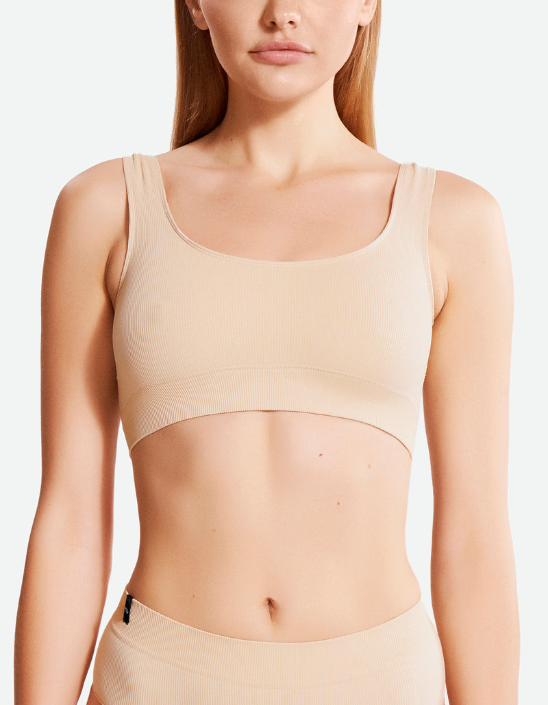 Scoop Neck Bra - Wheat