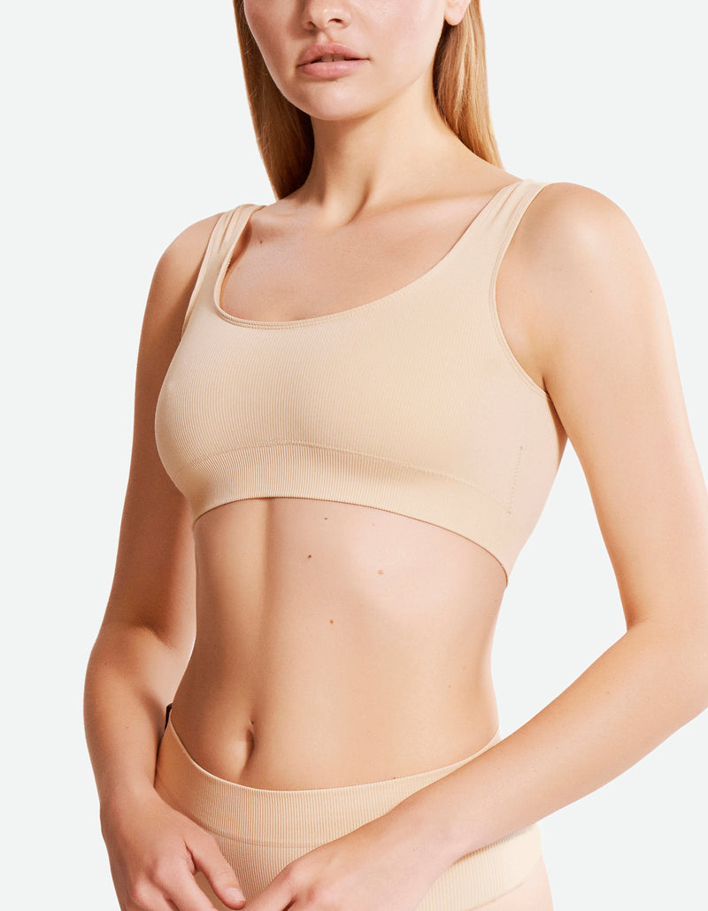 Scoop Neck Bra - Wheat