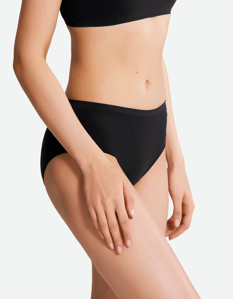 Mid Waist Brief - Black Beauty