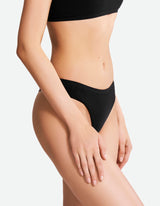 Low Waist Cheeky Thong - Black Beauty