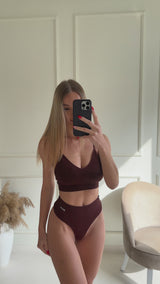 High Waist Fit Seamless Thong - Bitter Chocolate