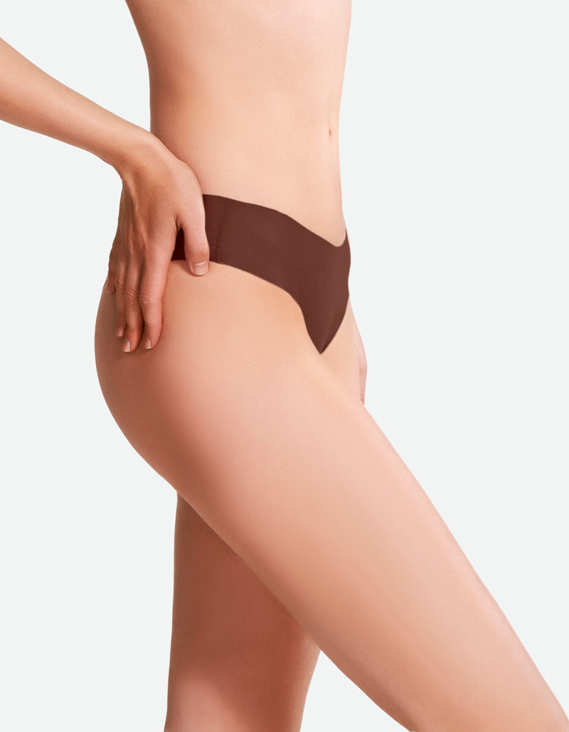 Low Waist  Cheeky Thong- Chocolate