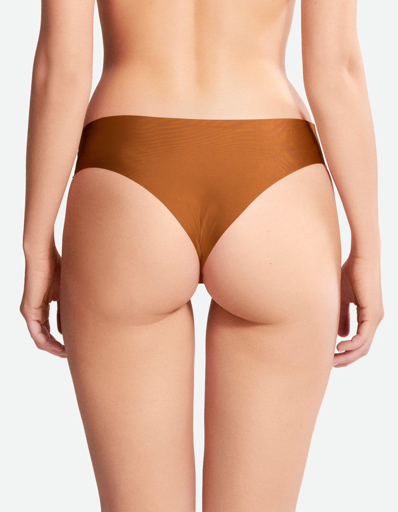 Low Waist Cheeky Thong- Roasted Pecan