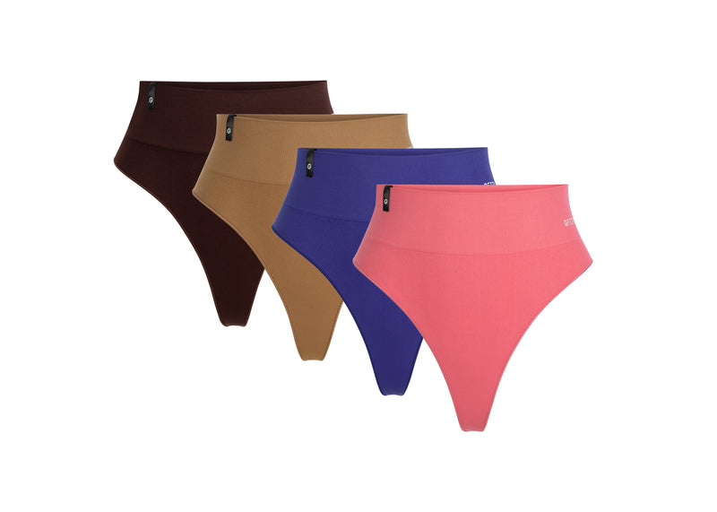 High Waist Thong Bundle Set 4'lü