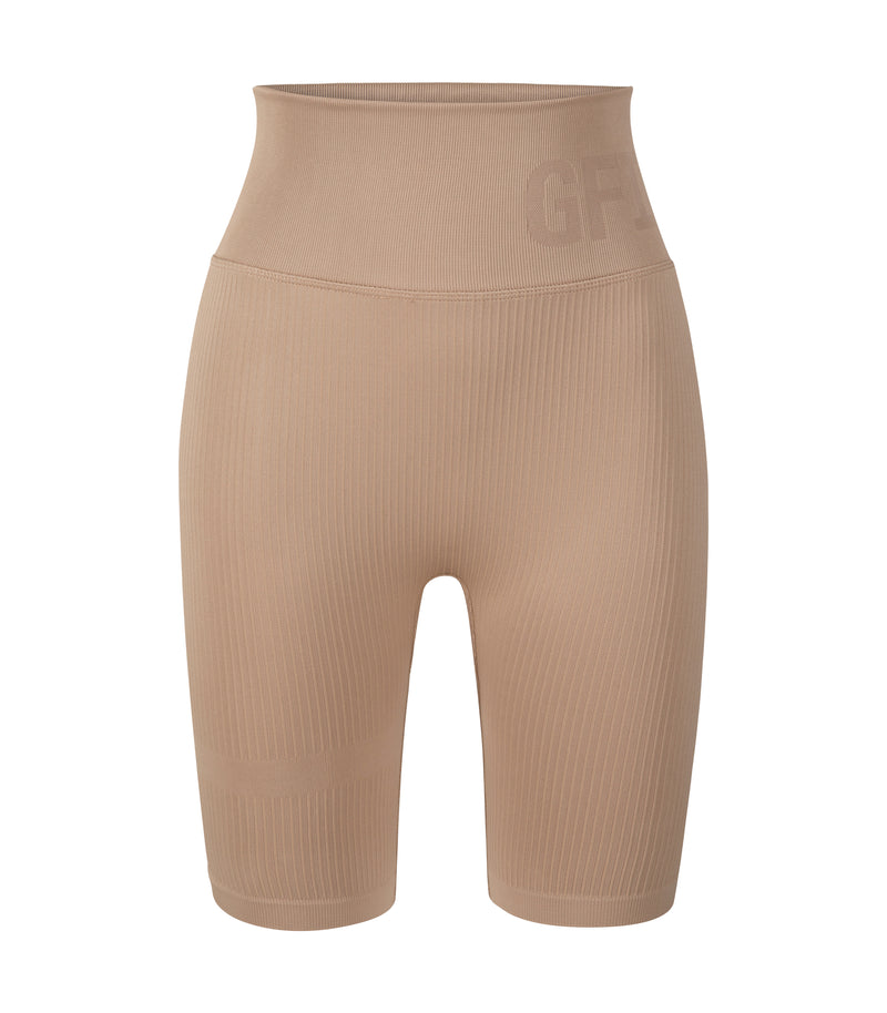 High Waist Bike Shorts - Brown Sugar