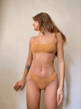 Low Waist Cheeky Thong- Indian Tan