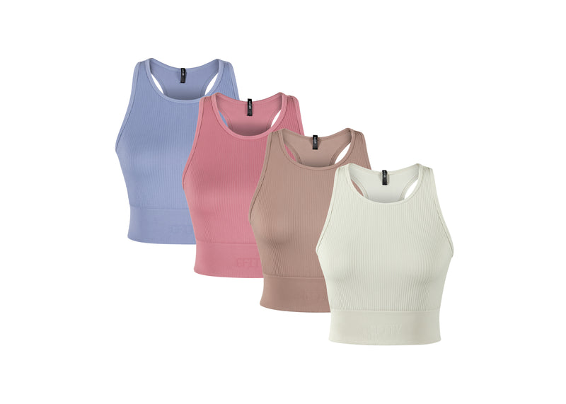 RibSeamless Crop Top Bundle Set