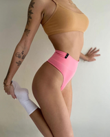 High Waist Fit Seamless Thong - Strawberry Pink