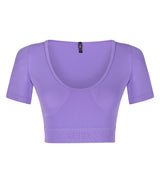 Seamless Short Sleeve Crop Top - Bougainvillea