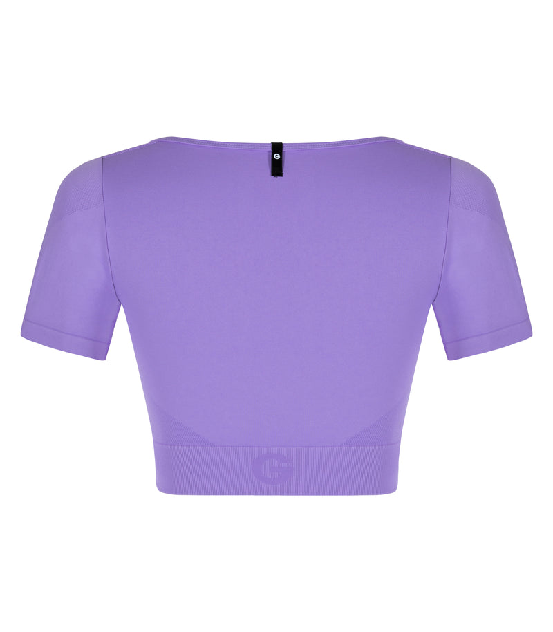 Seamless Short Sleeve Crop Top - Bougainvillea